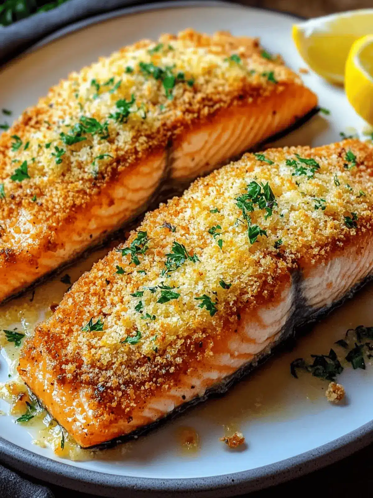 Crispy Parmesan Crusted Baked Salmon