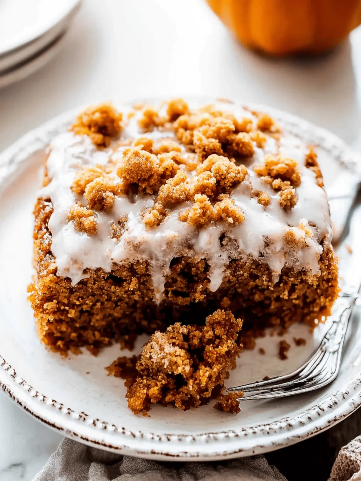 Pumpkin Coffee Cake with Crumb Topping