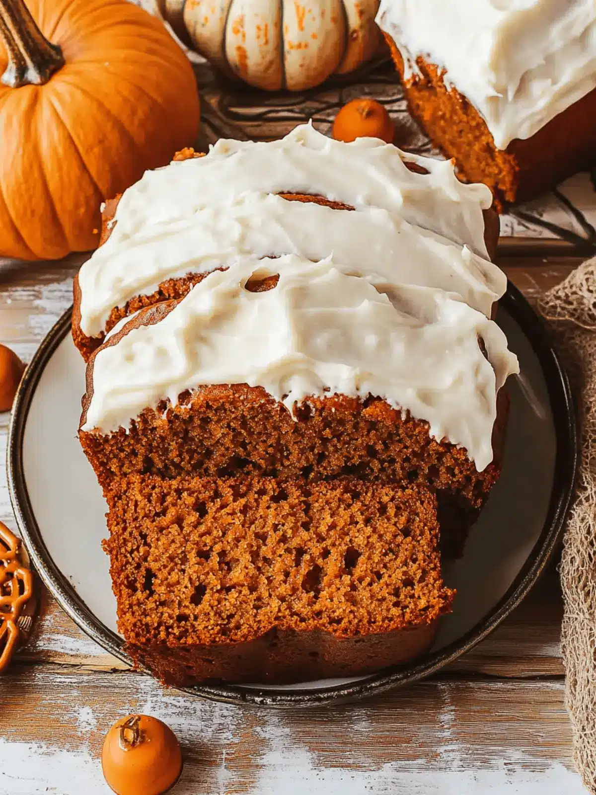 Pumpkin Bread with Cream Cheese Frosting