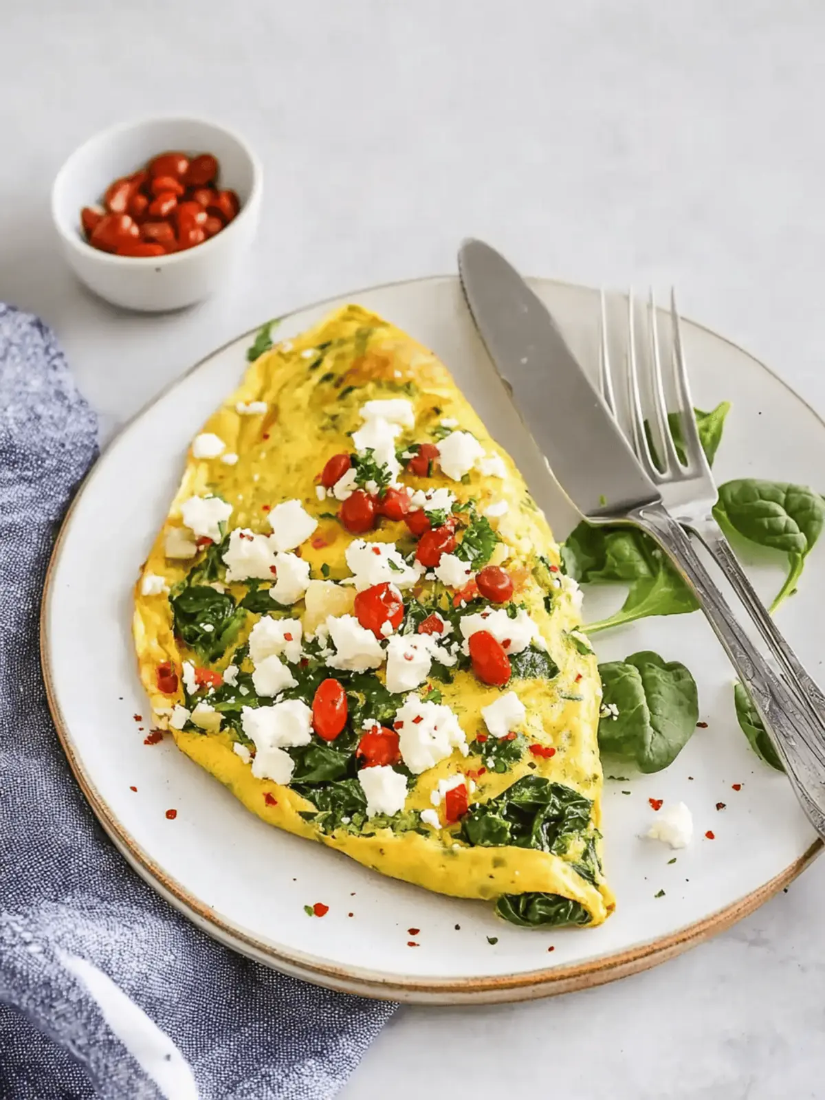 Veggie Omelet with Spinach and Feta