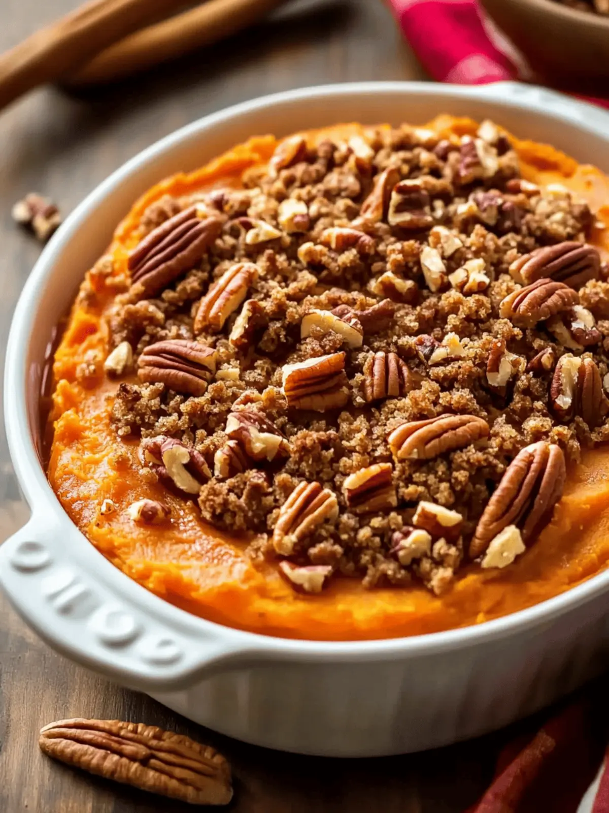 Sweet Potato Casserole with Pecan Crumble