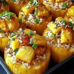 Teriyaki Pineapple Chicken and Rice Stuffed