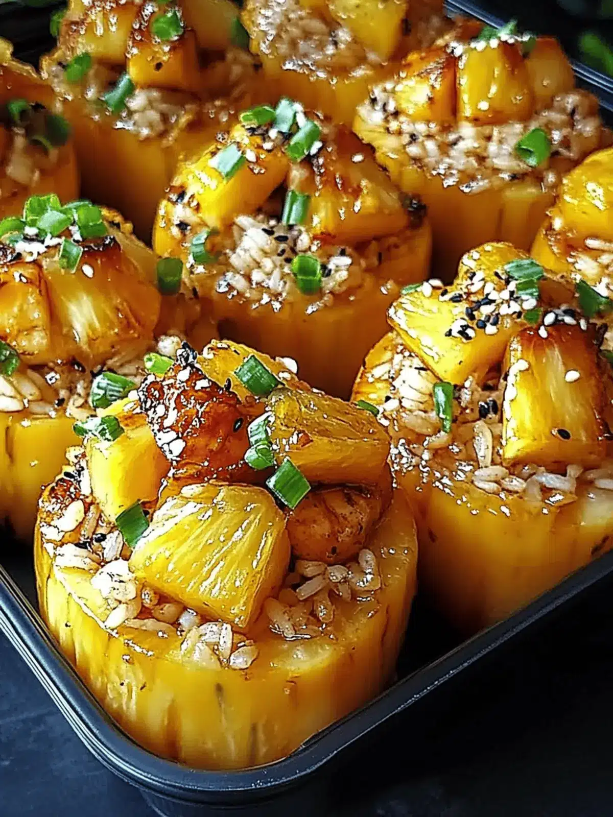 Teriyaki Pineapple Chicken and Rice Stuffed
