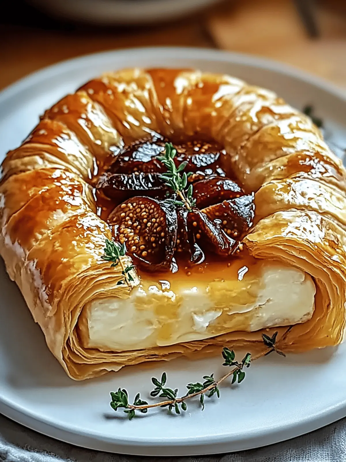 Baked Brie in Puff Pastry with Honey and Fig