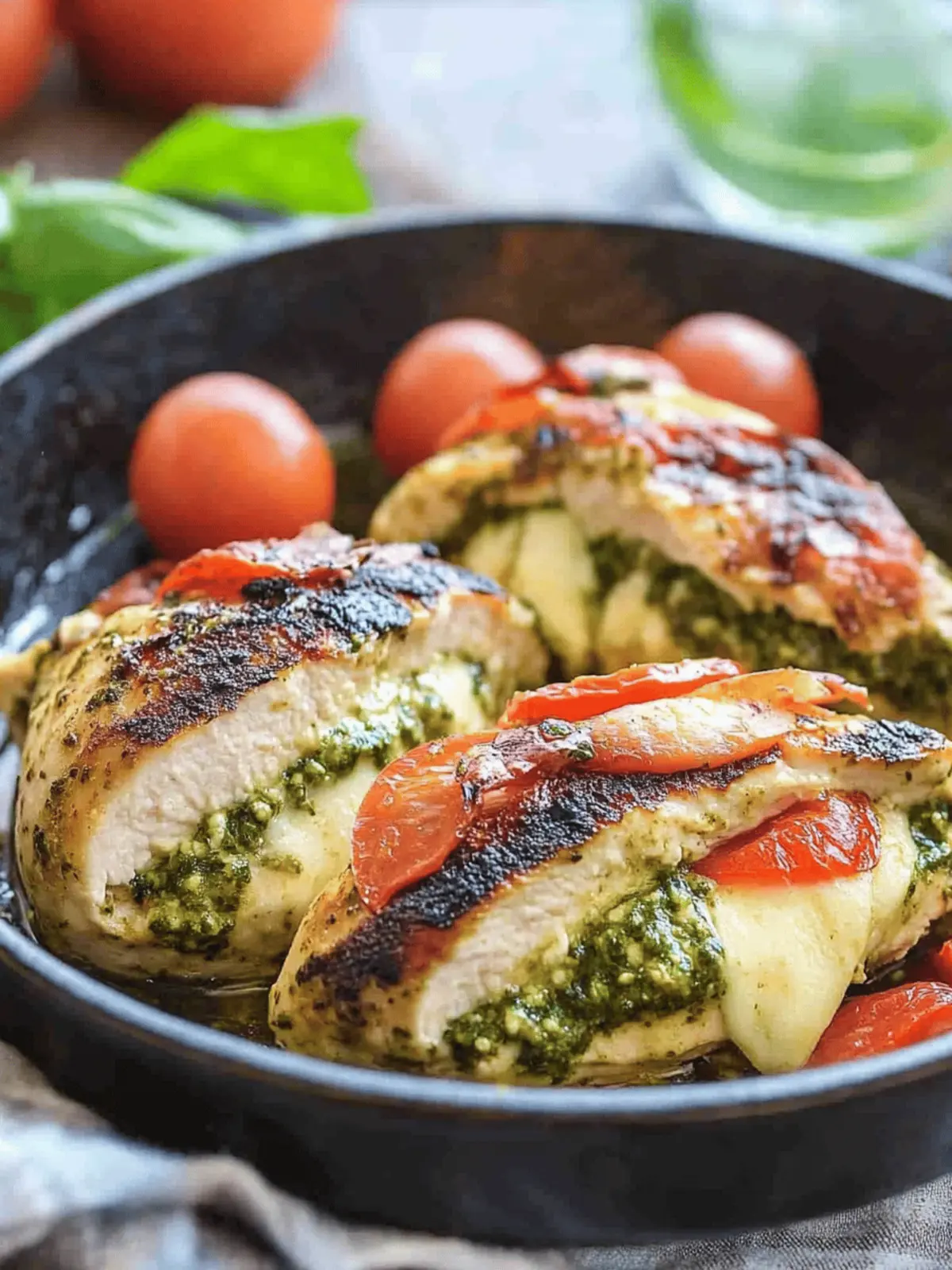 Pesto Mozzarella Stuffed Chicken Breast