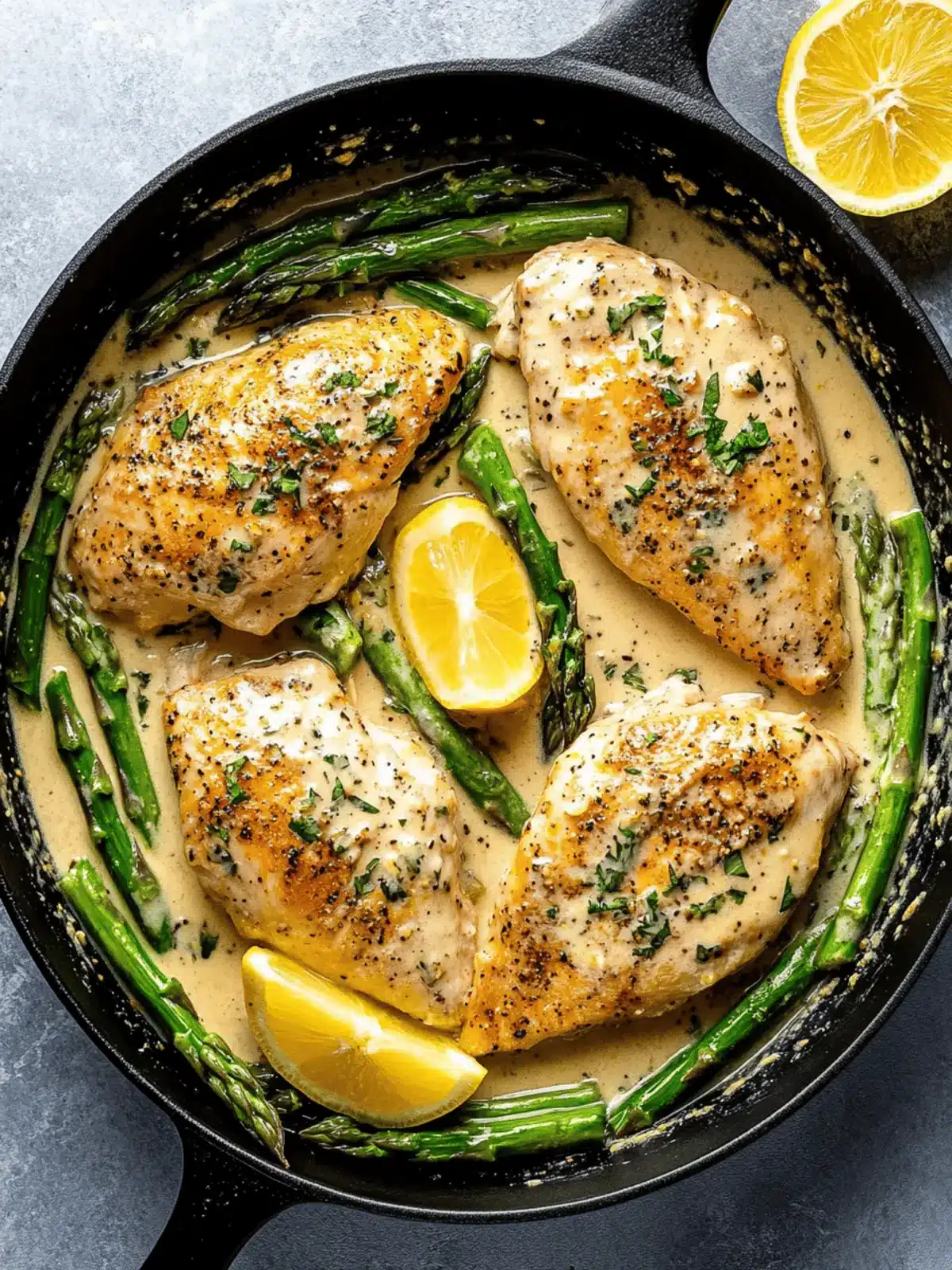 Creamy Lemon Chicken with Asparagus