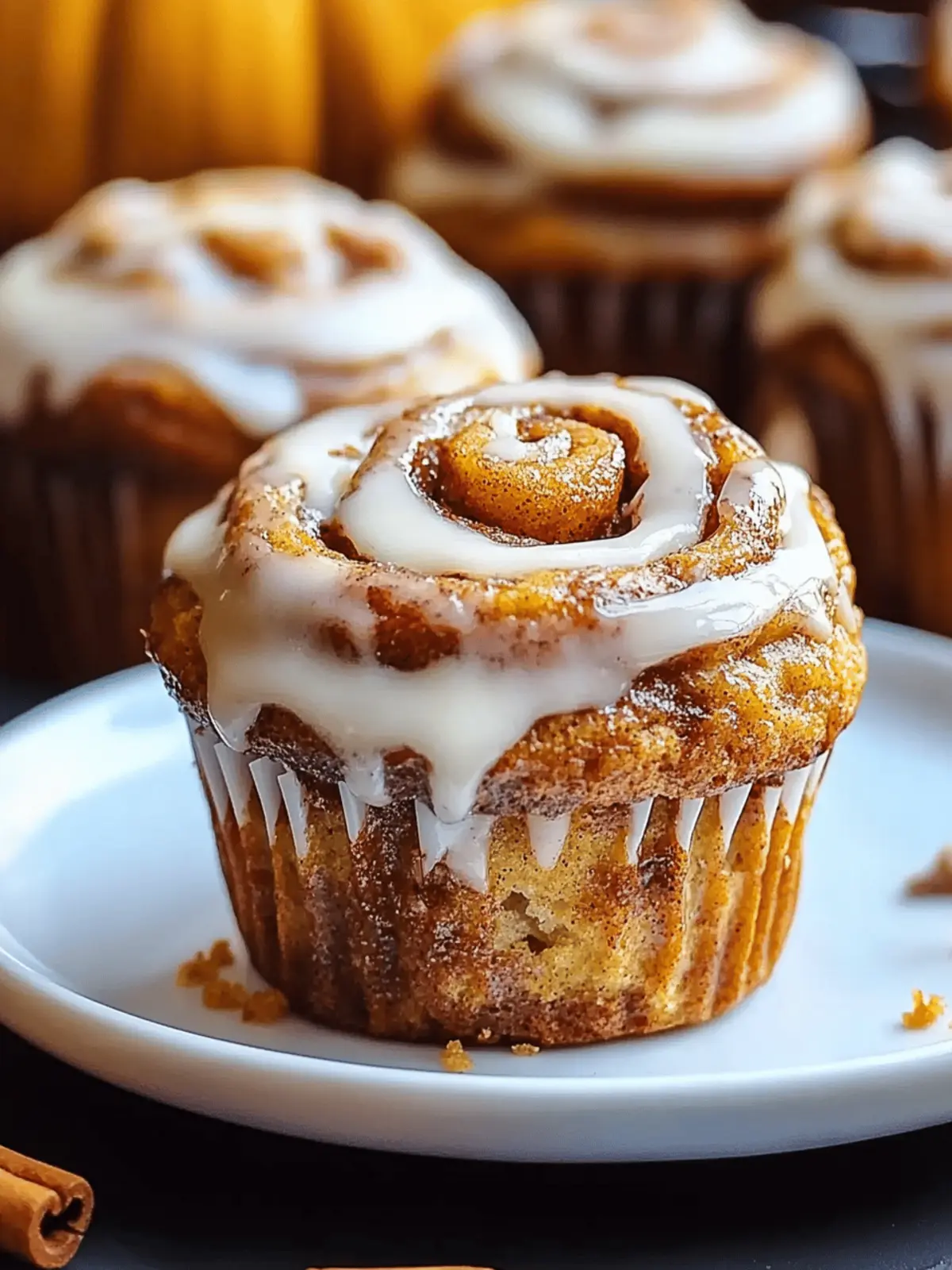 Pumpkin Cinnamon Roll Muffins