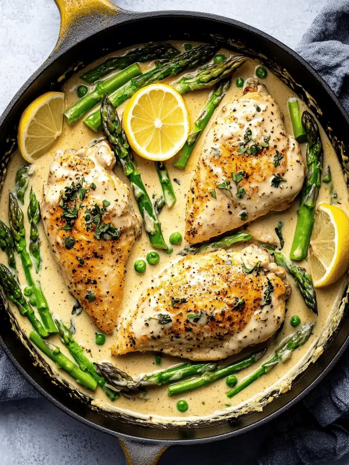 Creamy Lemon Chicken with Asparagus