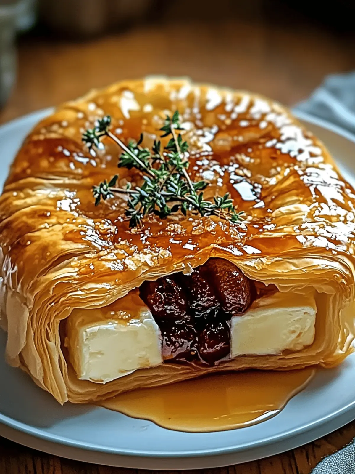 Baked Brie in Puff Pastry with Honey and Fig