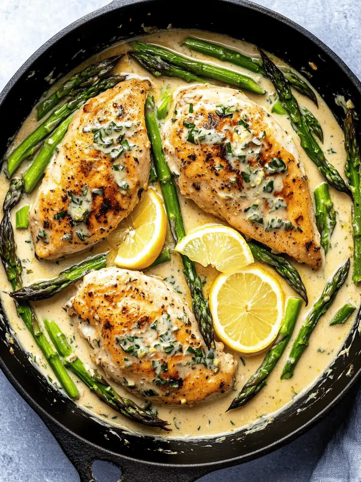 Creamy Lemon Chicken with Asparagus