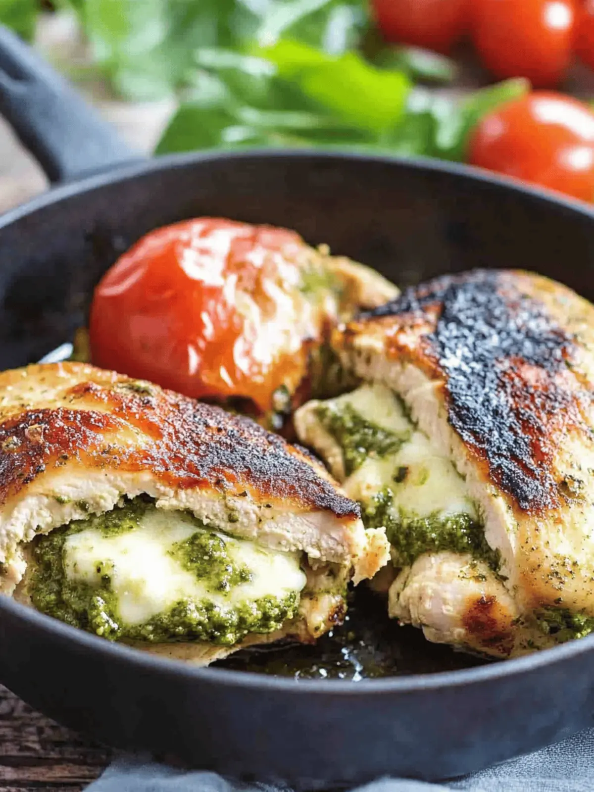Pesto Mozzarella Stuffed Chicken Breast