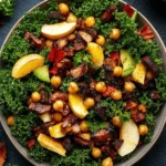 Fall Harvest BBQ Chickpea Kale Salad with Honey Mustard Dressing