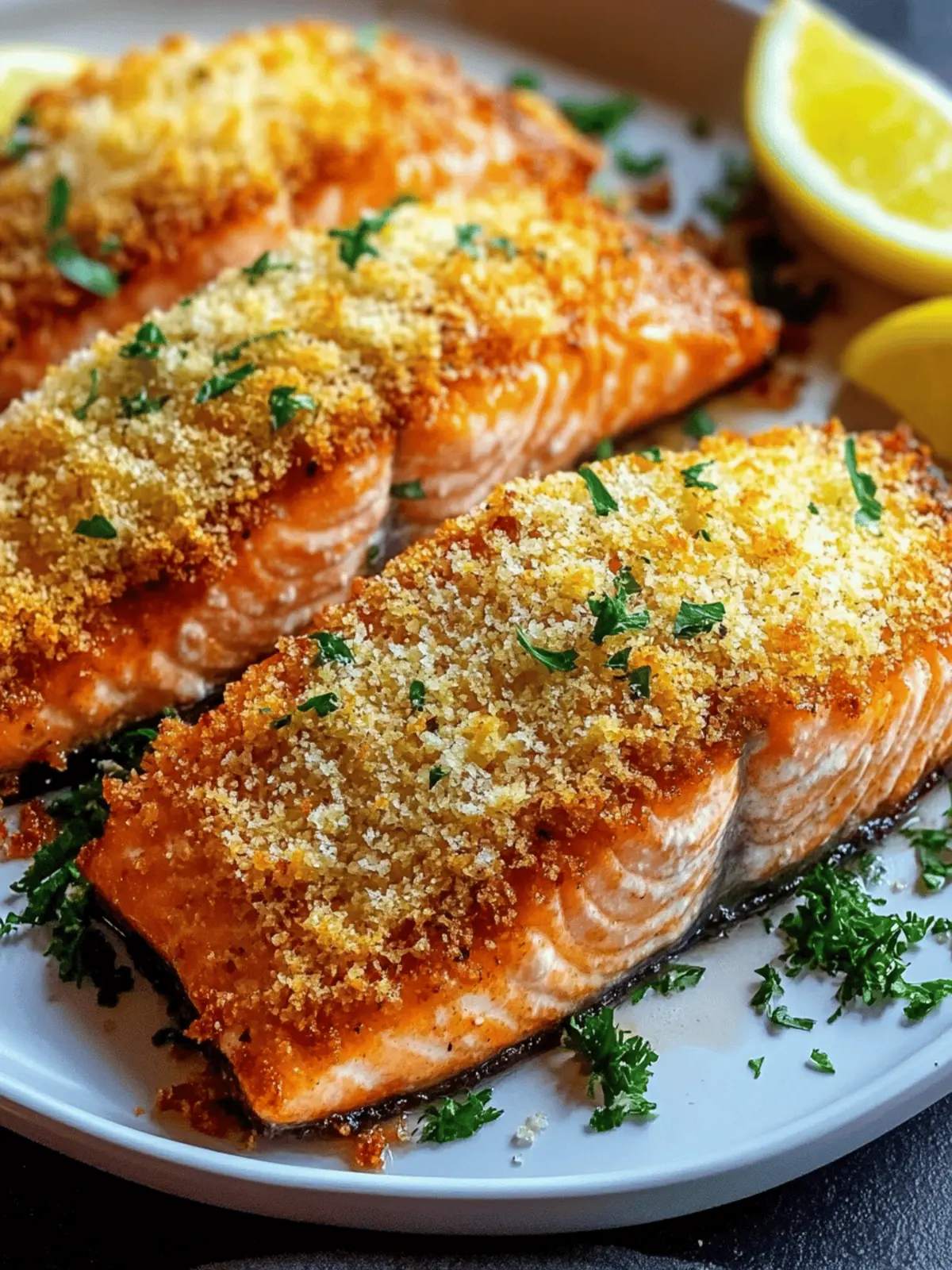 Crispy Parmesan Crusted Baked Salmon