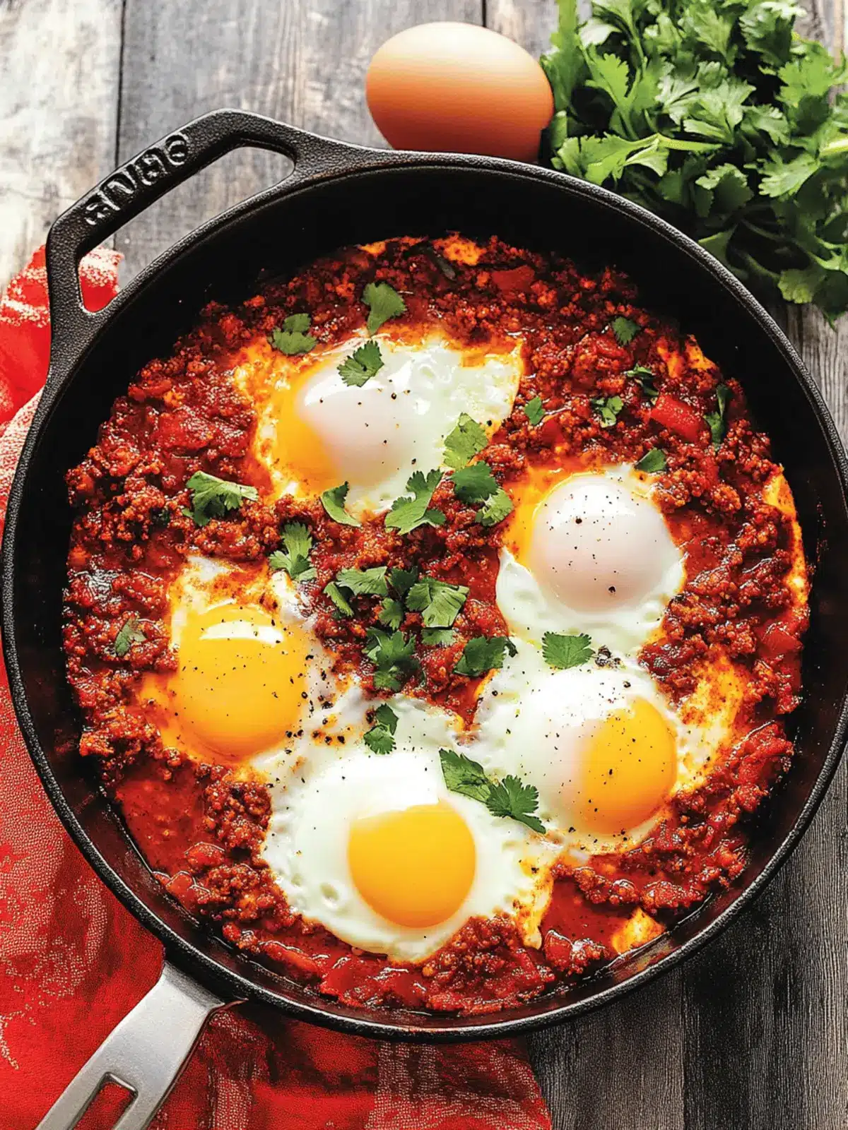 Saucy Chorizo Eggs in Purgatory