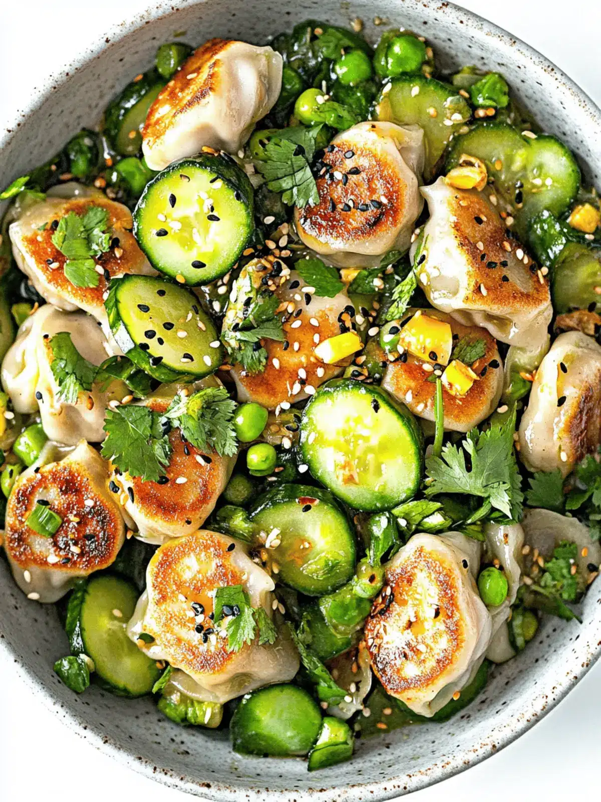 Asian Dumpling Cucumber Salad