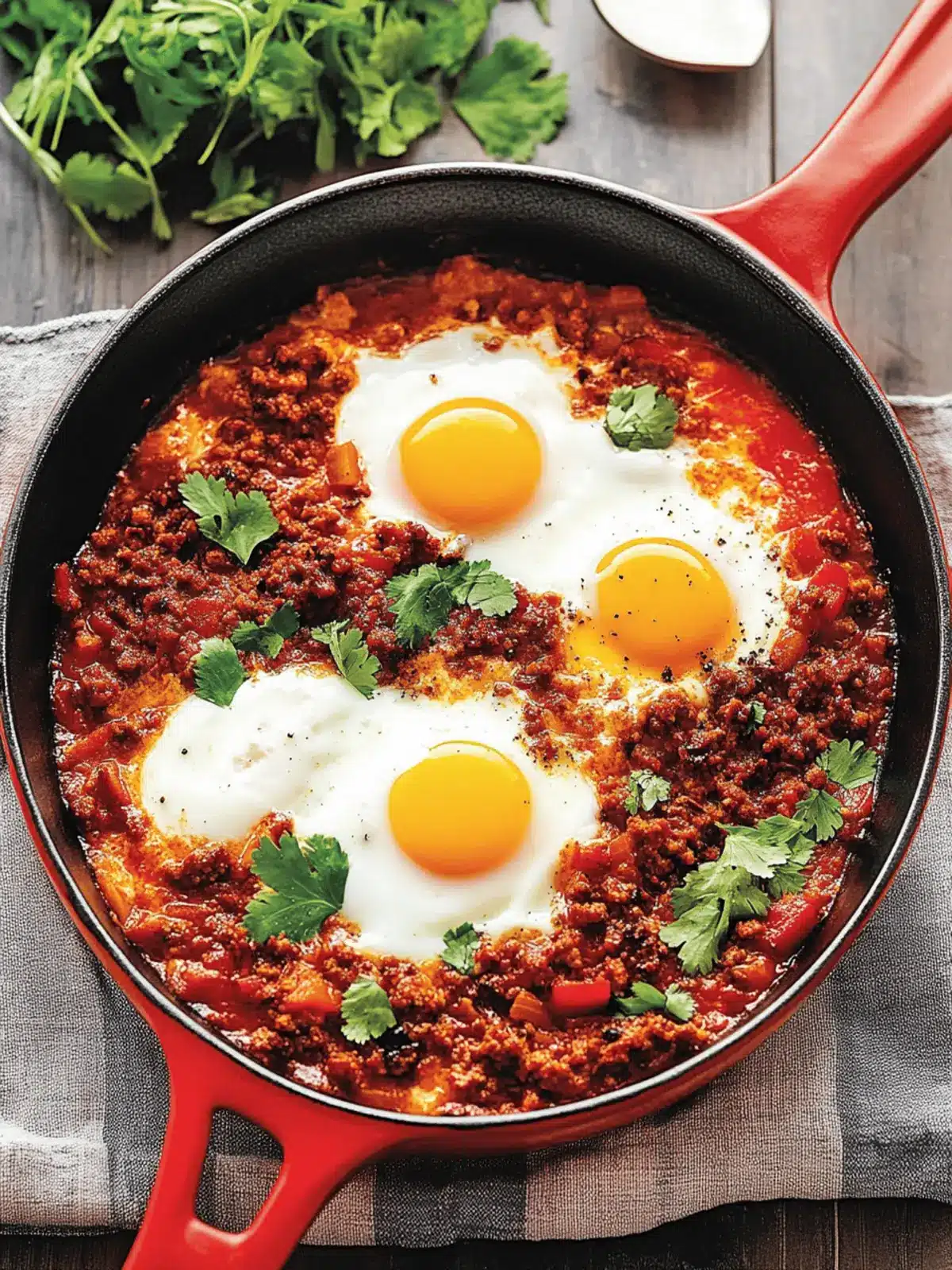 Saucy Chorizo Eggs in Purgatory