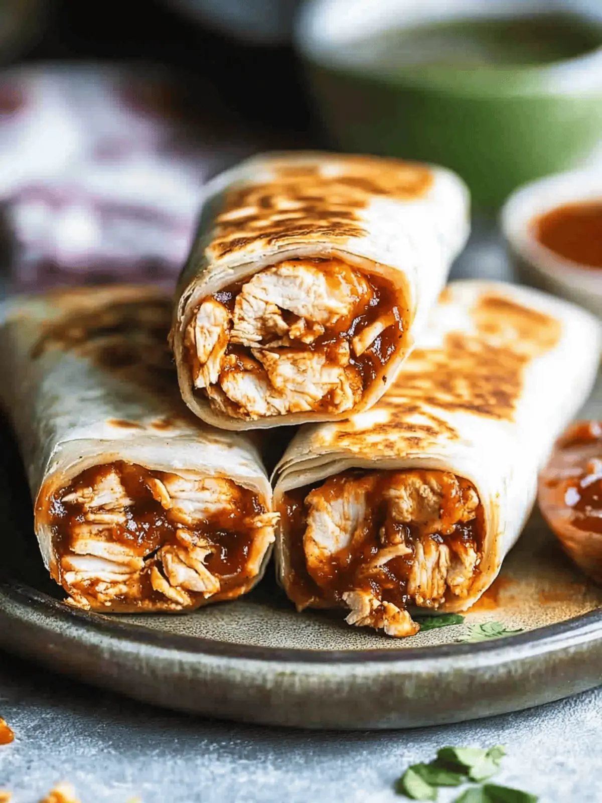 Crispy BBQ Chicken Wraps