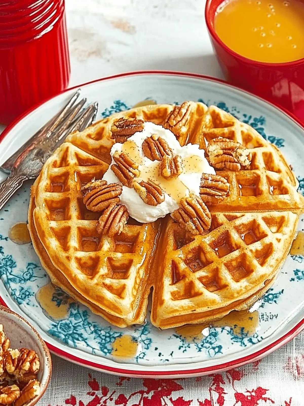 Cinnamon-Pecan Yeasted Waffles