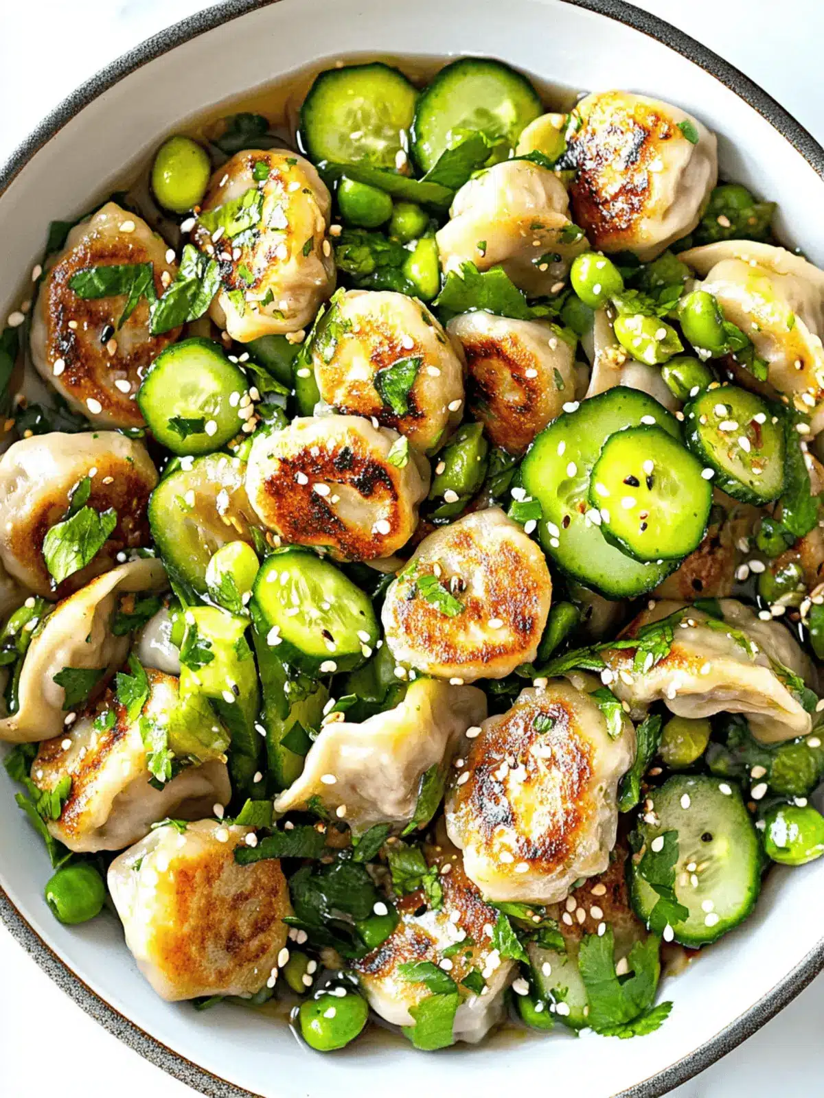 Asian Dumpling Cucumber Salad