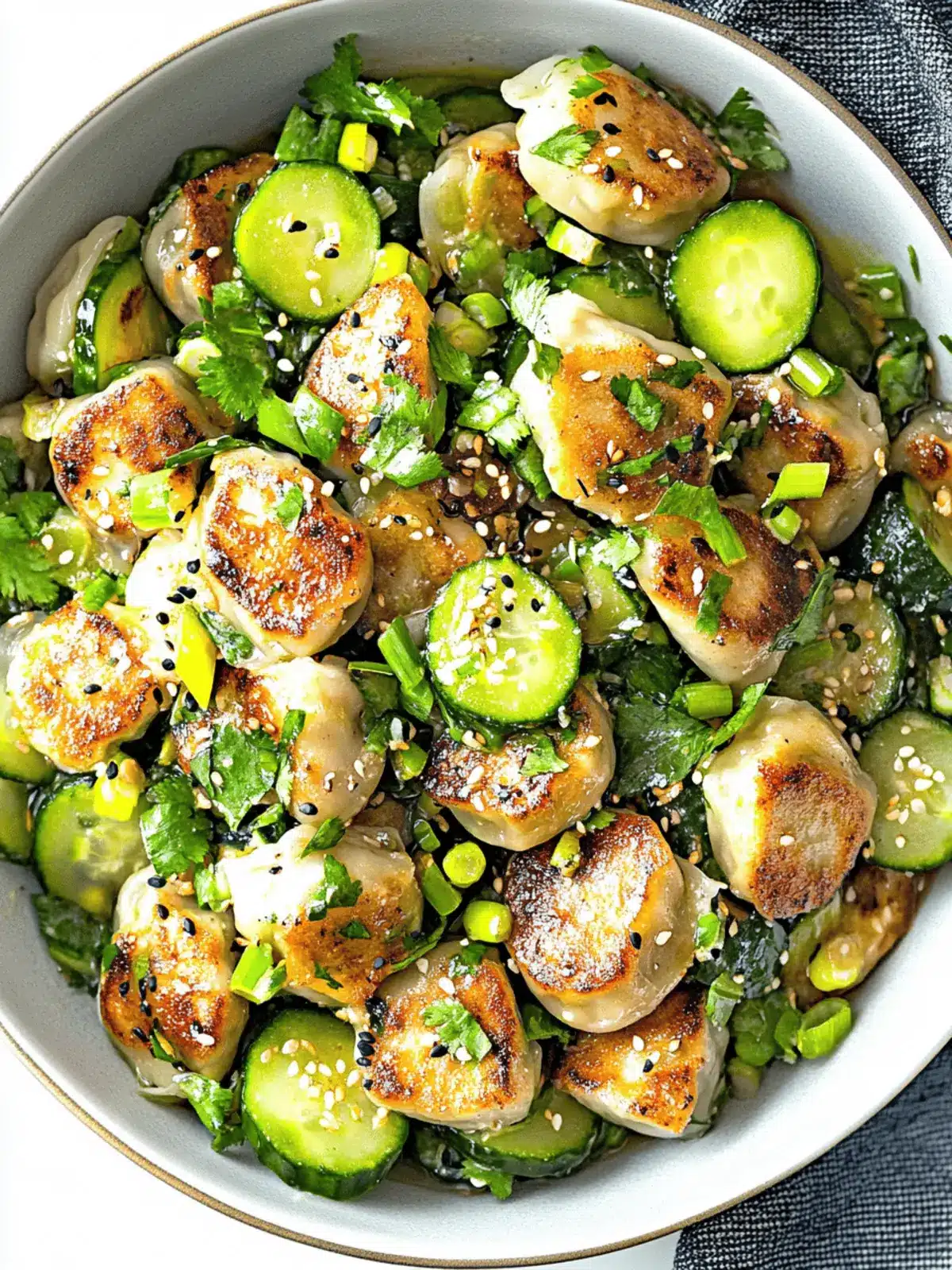 Asian Dumpling Cucumber Salad