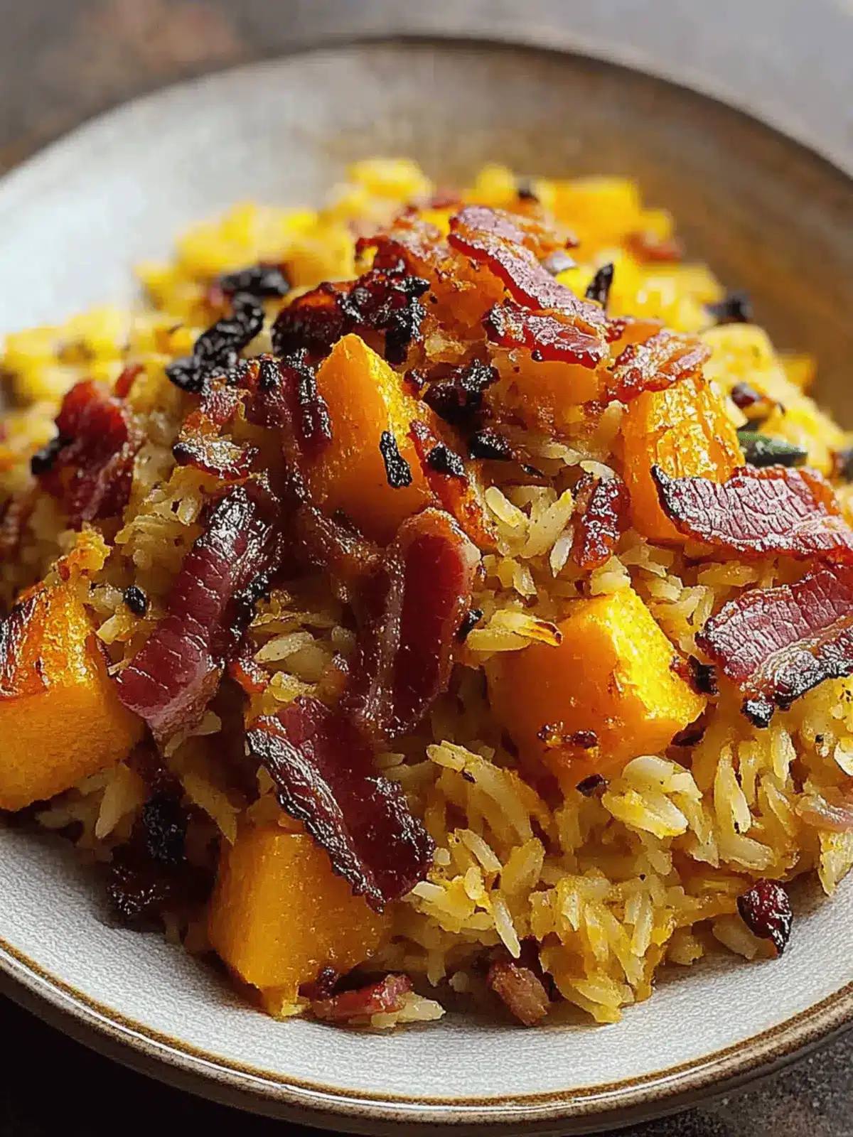 Roasted Pumpkin & Bacon Pilaf