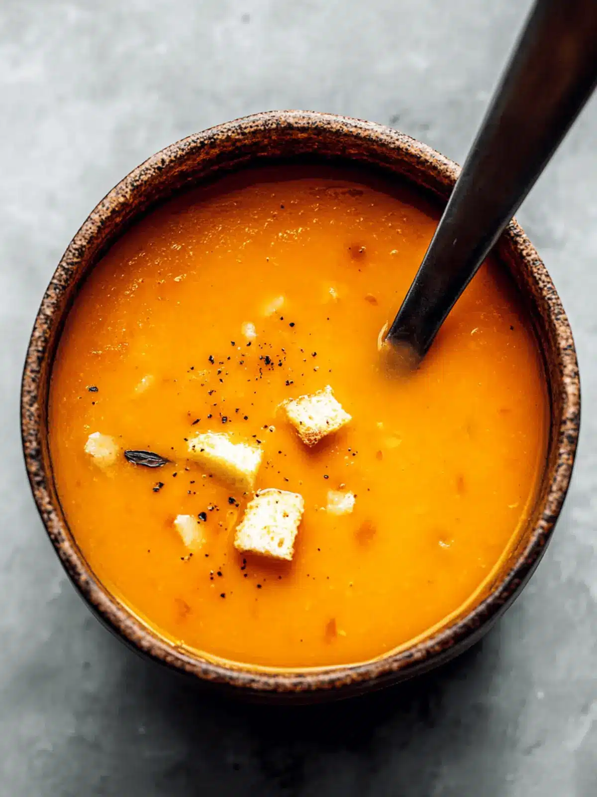 Pumpkin Soup with Croutons