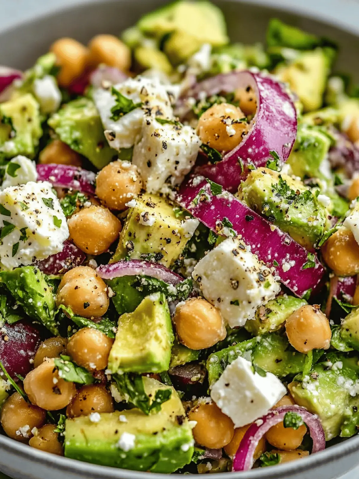 Chickpea Feta Avocado Salad