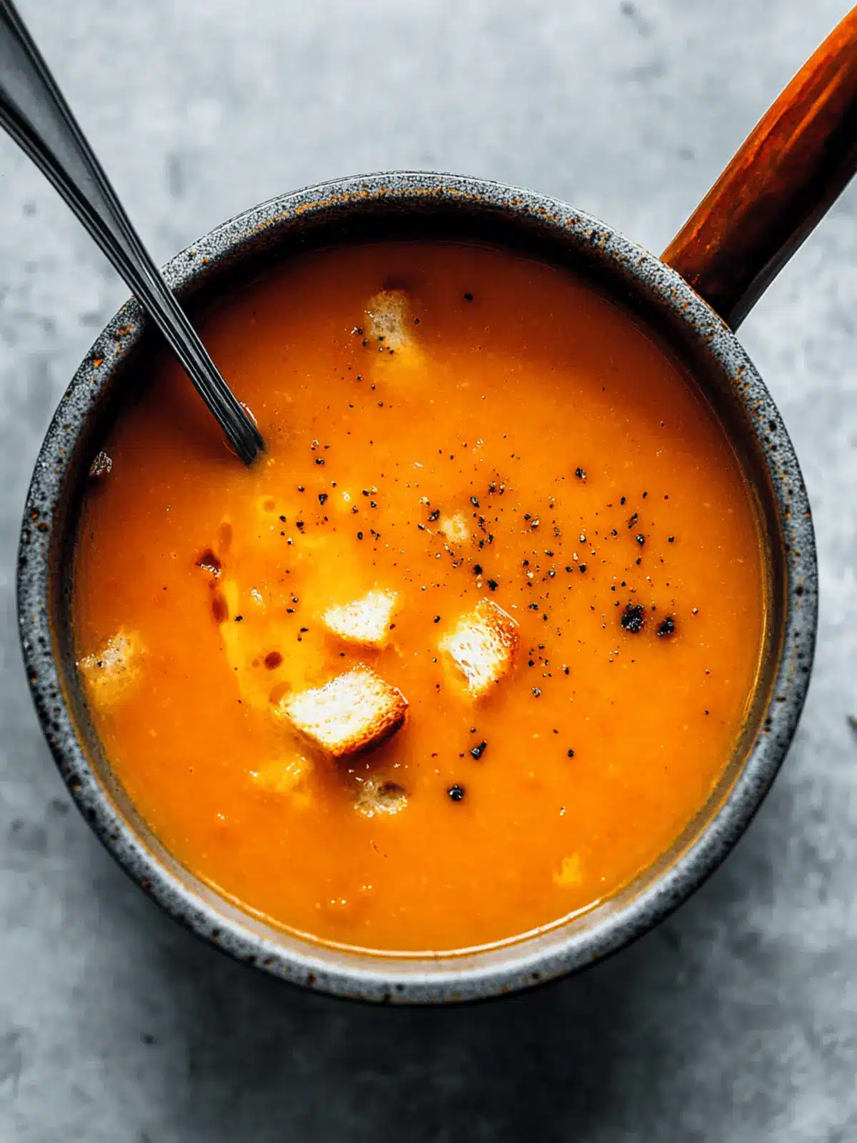 Pumpkin Soup with Croutons