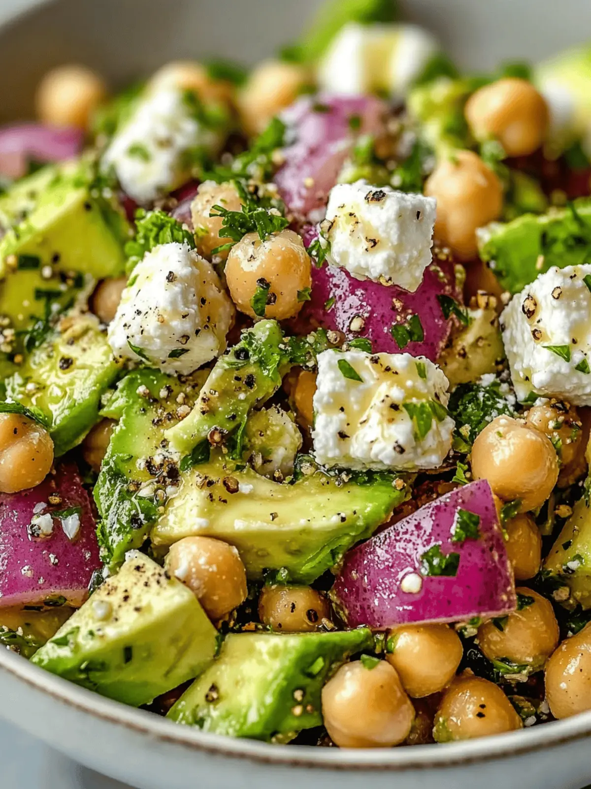Chickpea Feta Avocado Salad