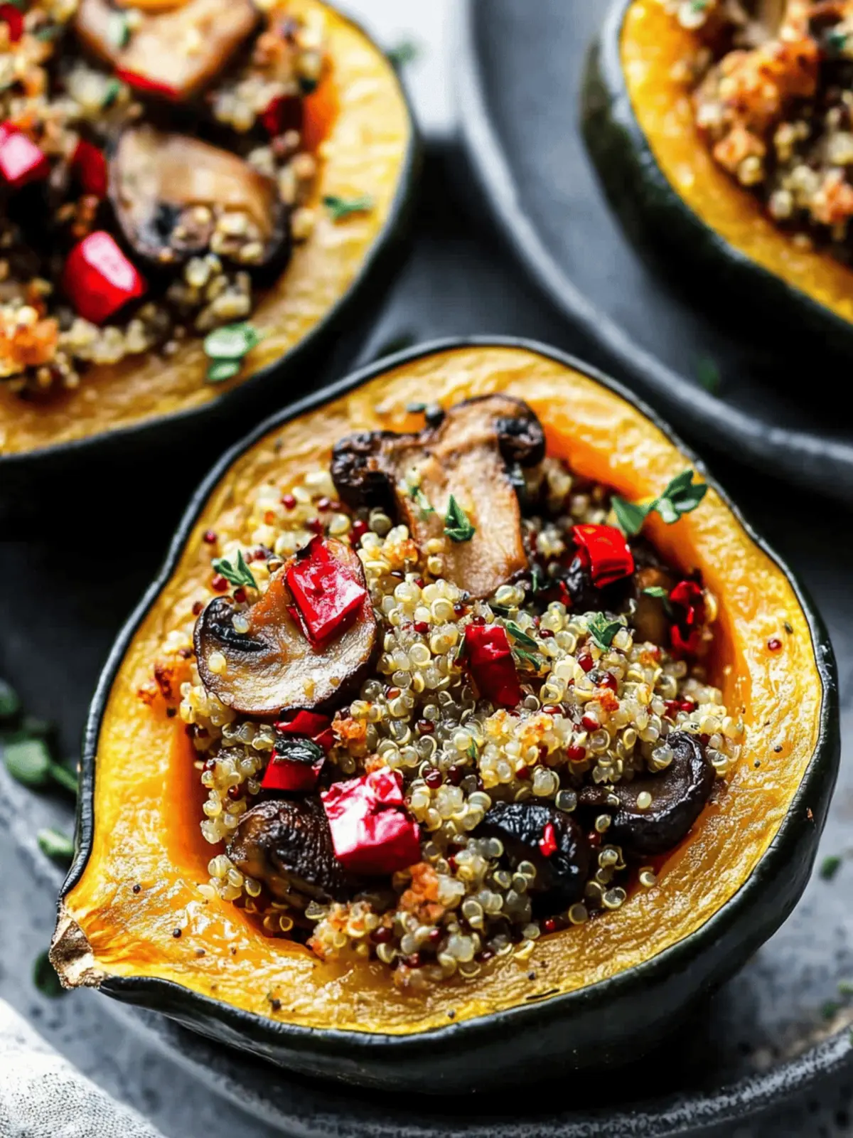 Mushroom and Quinoa Stuffed Acorn Squash