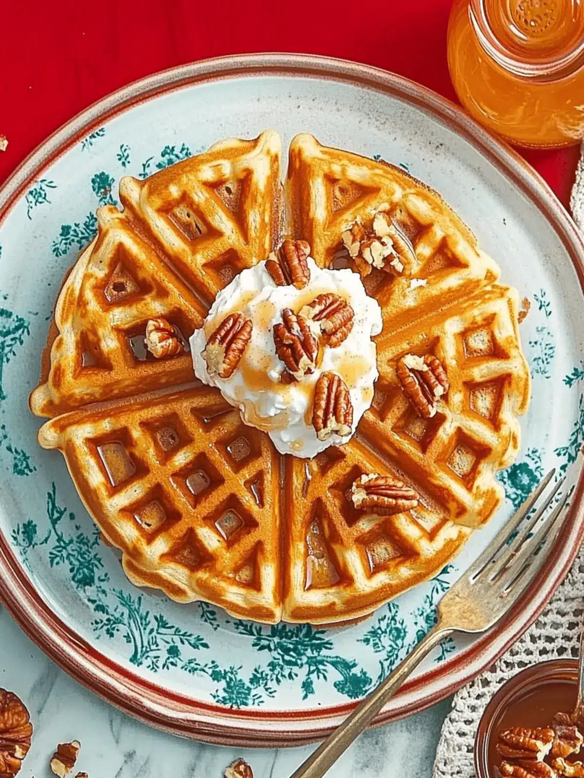 Cinnamon-Pecan Yeasted Waffles