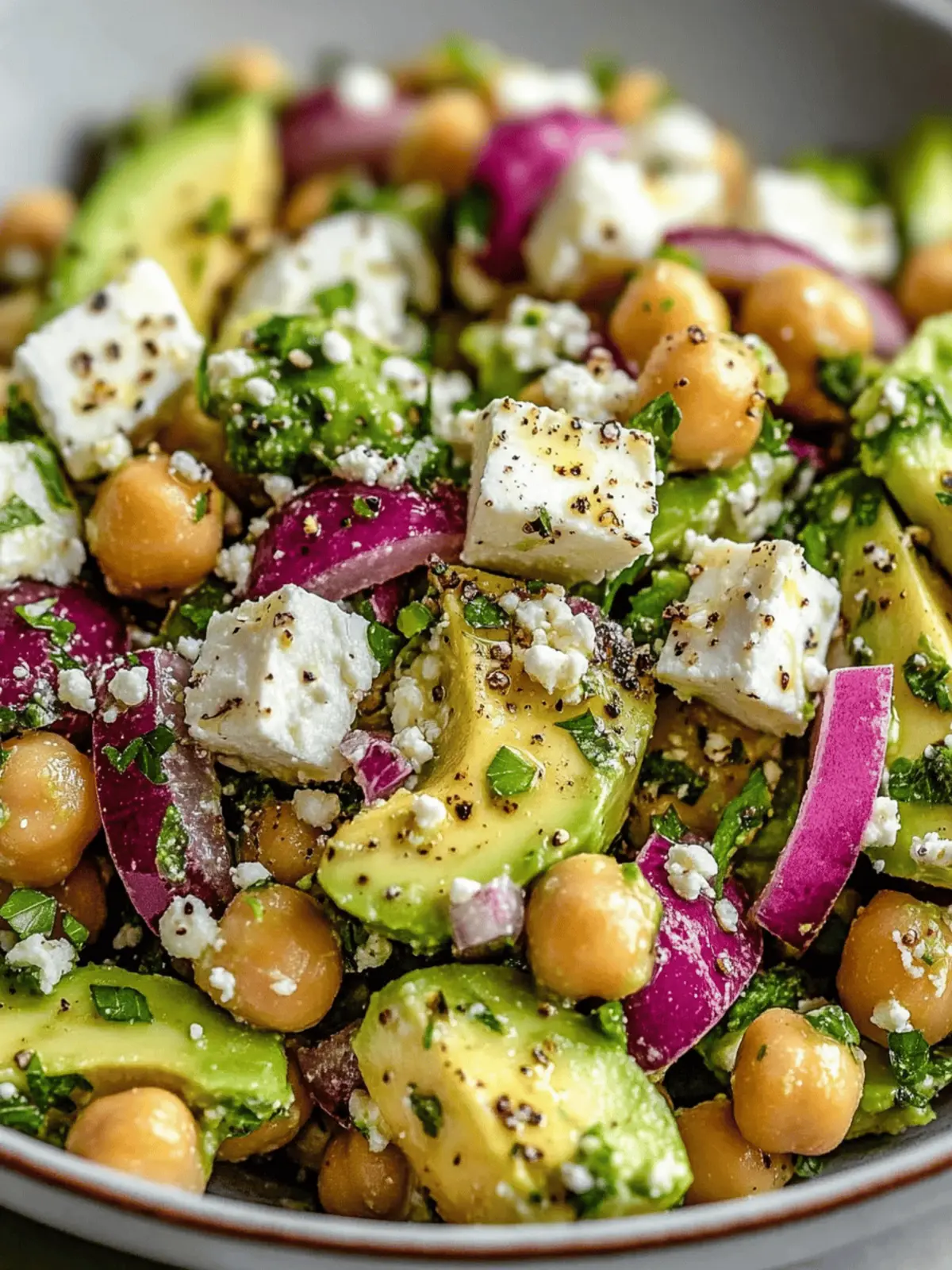 Chickpea Feta Avocado Salad