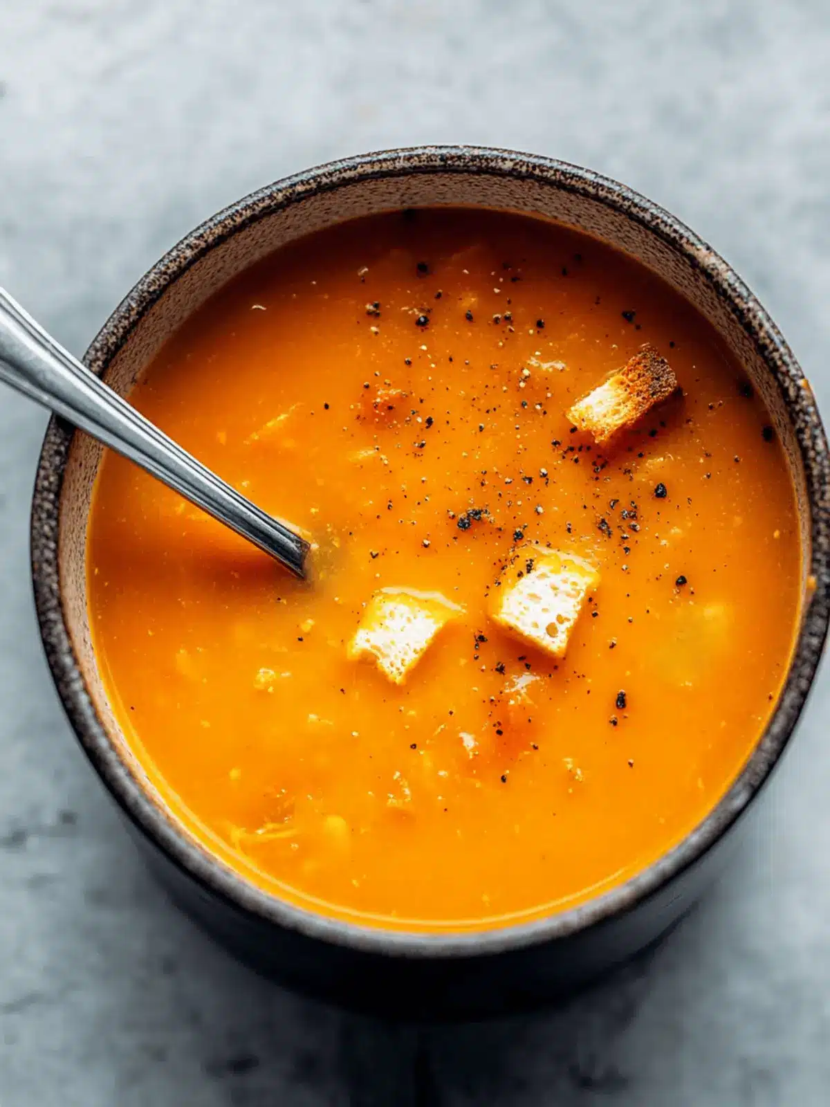 Pumpkin Soup with Croutons