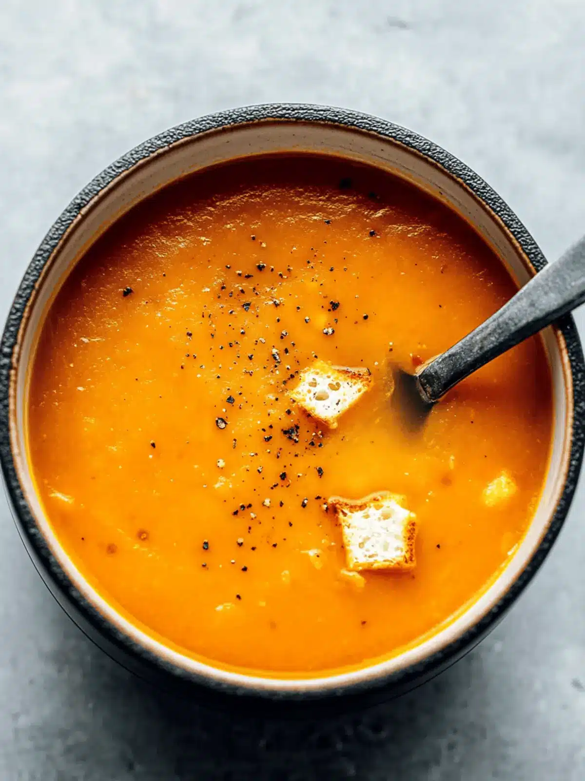 Pumpkin Soup with Croutons