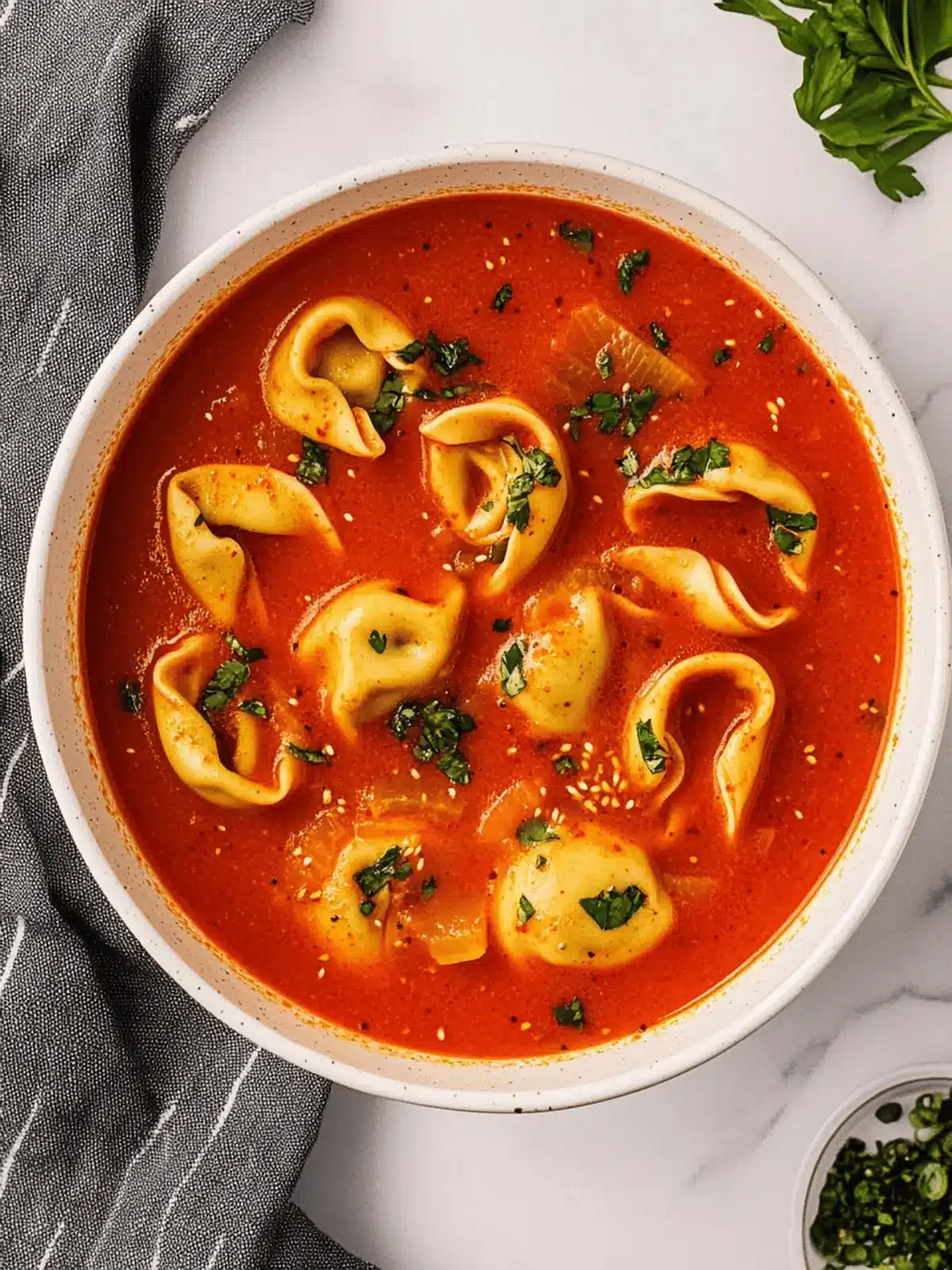 Spicy Gochujang Tortellini Soup