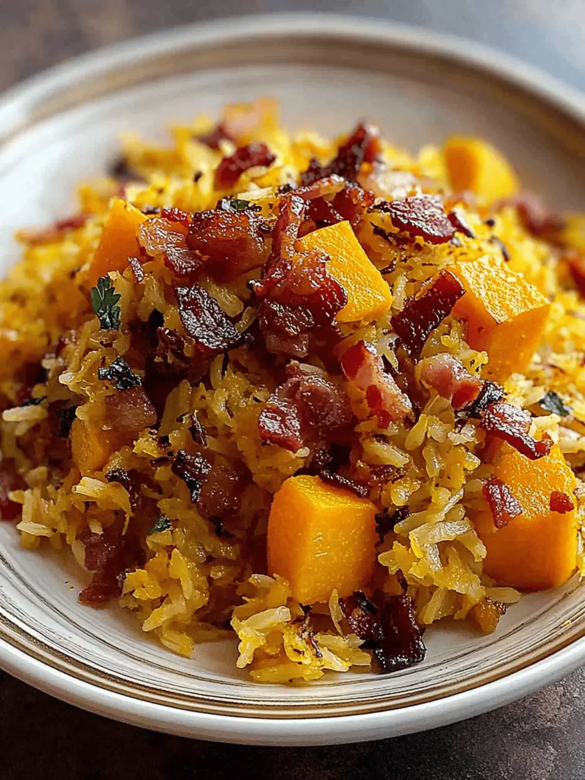 Roasted Pumpkin & Bacon Pilaf