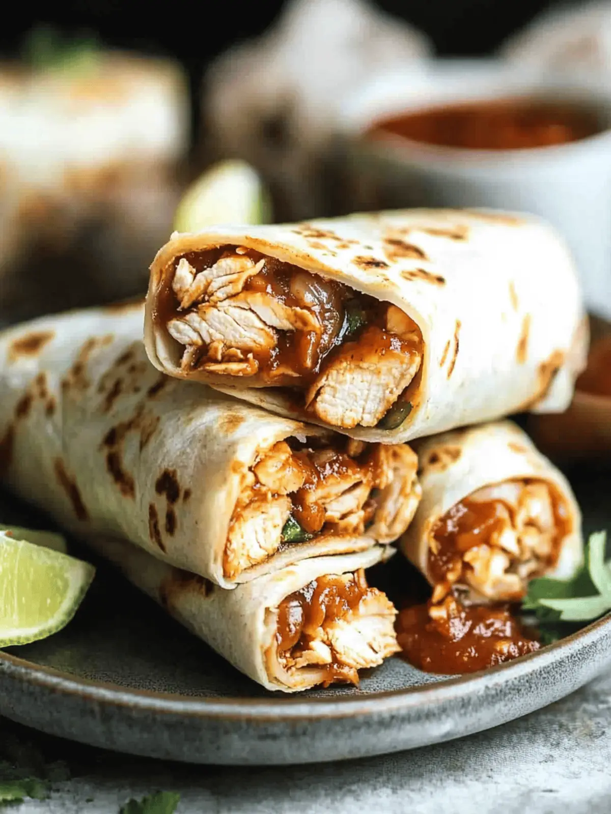 Crispy BBQ Chicken Wraps