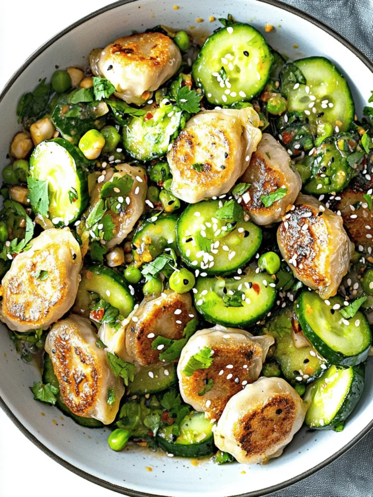 Asian Dumpling Cucumber Salad
