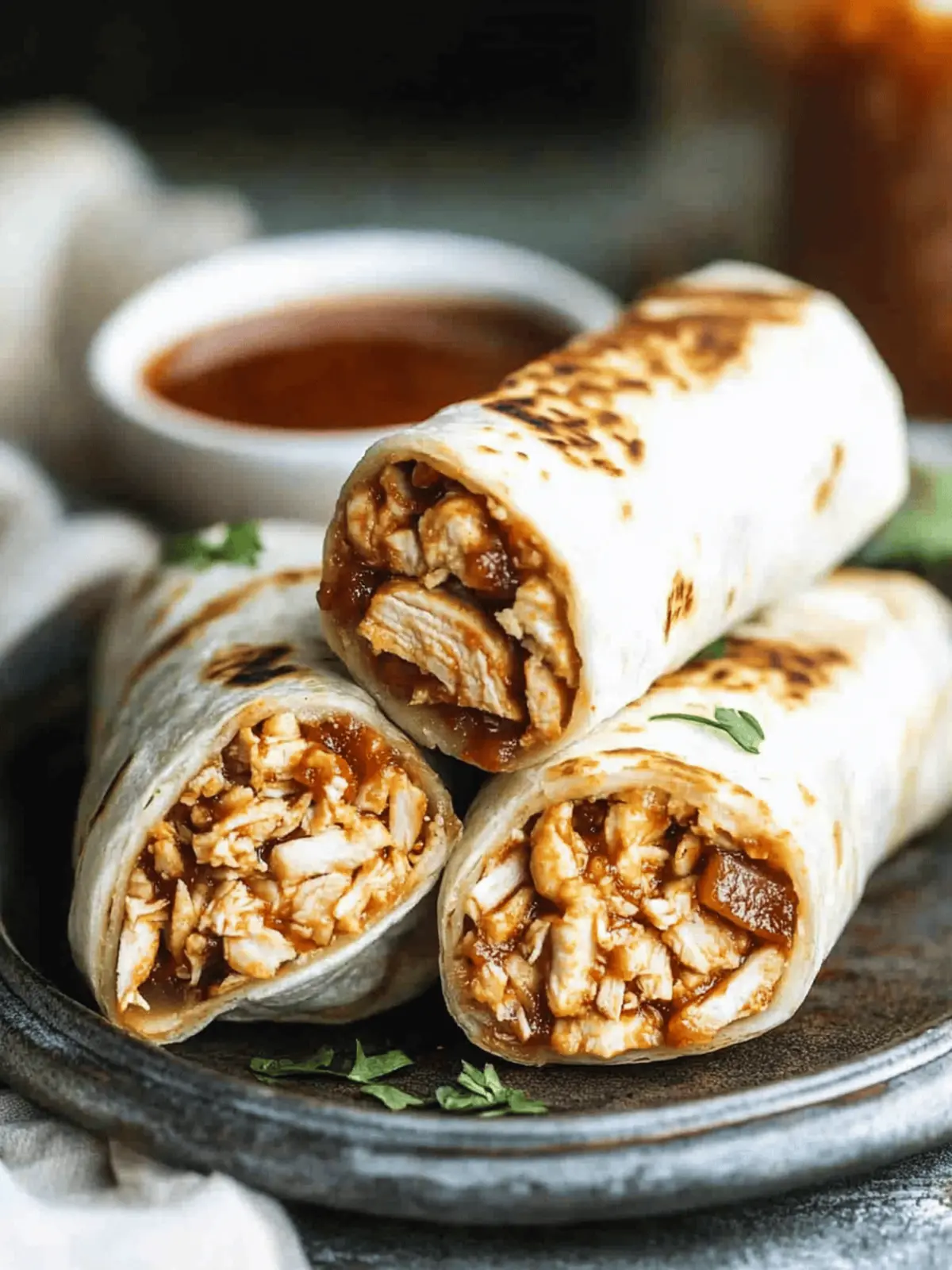 Crispy BBQ Chicken Wraps