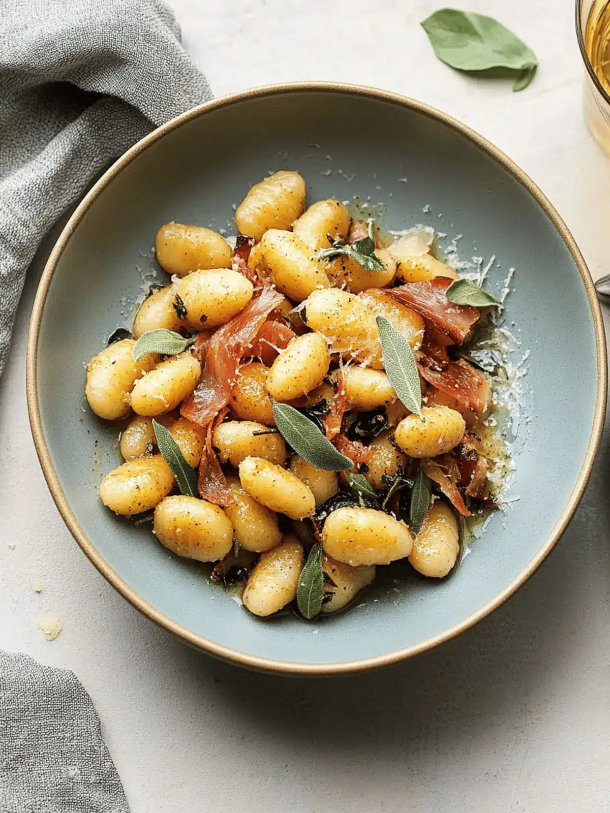 Crispy Gnocchi with Brown Butter, Sage and Prosciutto