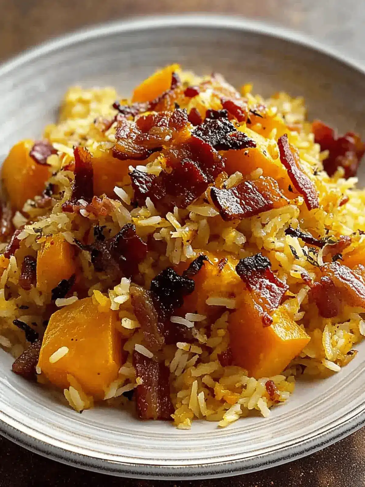 Roasted Pumpkin & Bacon Pilaf