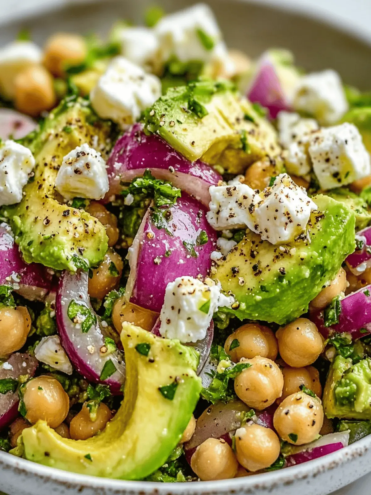 Chickpea Feta Avocado Salad